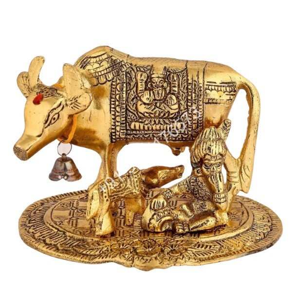 GOLD PLATED MIX METAL COW AND CALF